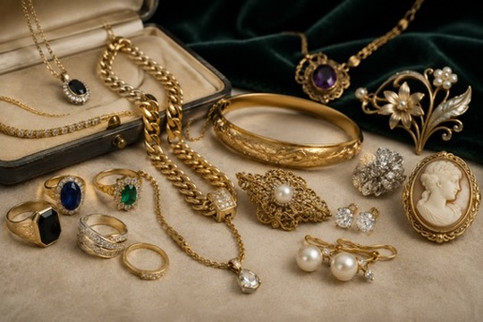 Gouden sieraden, diamanten en vintage sieraden